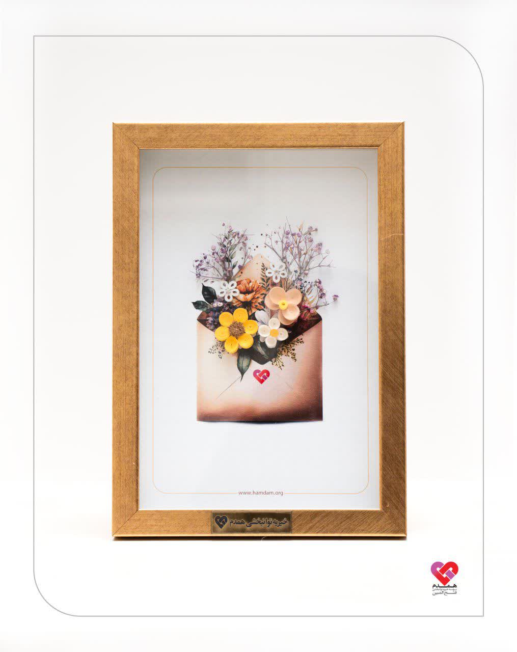 تابلو ملیله کاغذی طرح پاکت گل