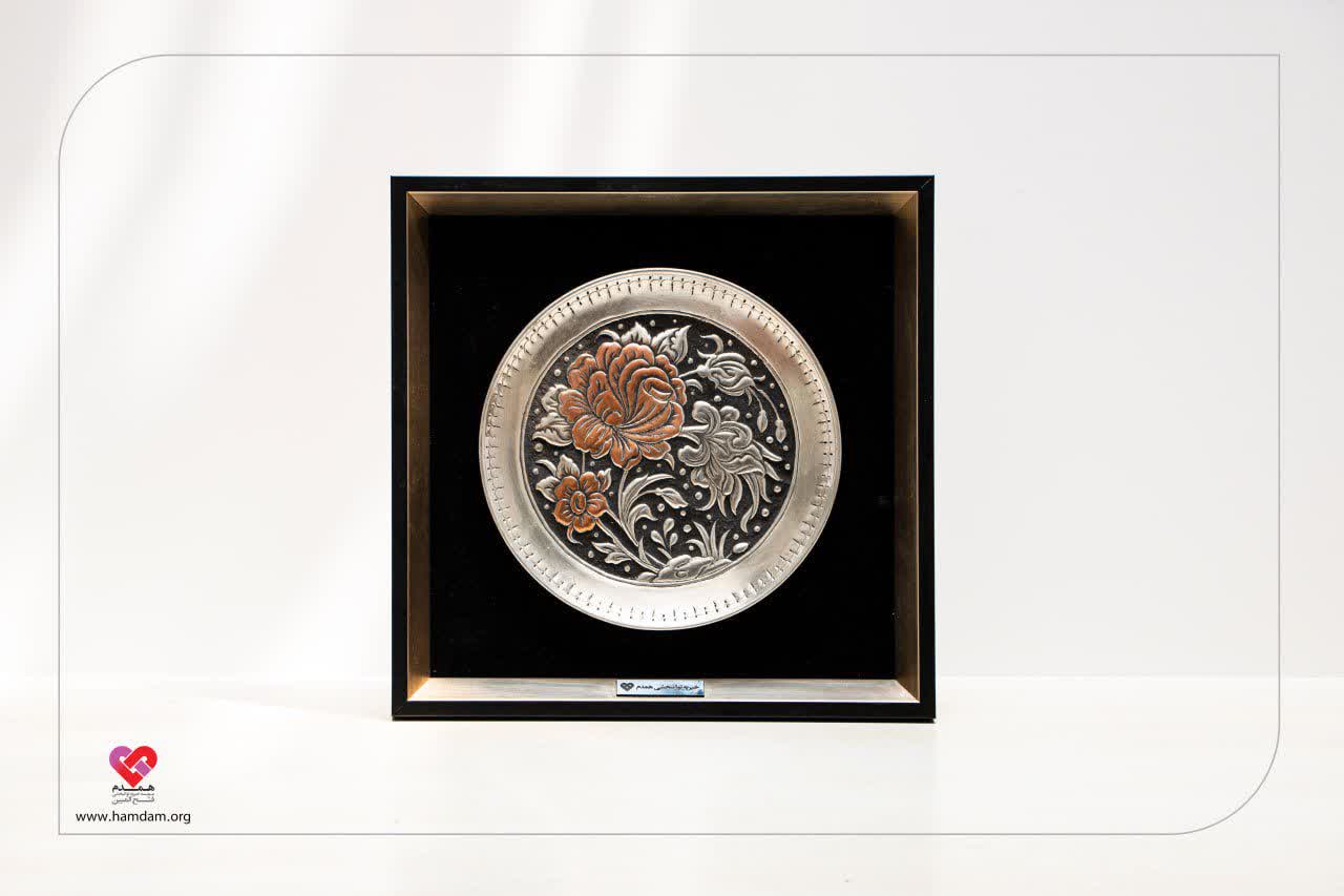 تابلو مسی با روکش قلع - طرح گل رز